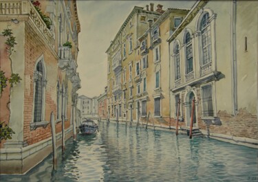 Pintura intitulada "Venice" por Valerii Oliinyk, Obras de arte originais, Aquarela