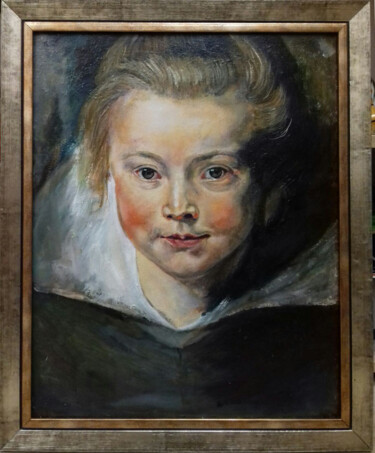 Painting titled "Копия "Портрет доче…" by Valerii Radzikhovskyi, Original Artwork, Oil