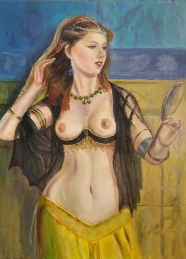 Schilderij getiteld "Девушка" door Valerii Radzikhovskyi, Origineel Kunstwerk, Olie