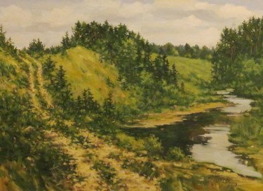 Картина под названием "Река Царева" - Valerii, Подлинное произведение искусства, Масло