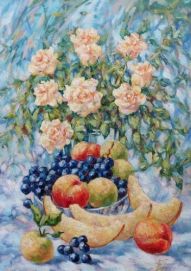 Painting titled "Ароматный полдень" by Valerii, Original Artwork, Oil