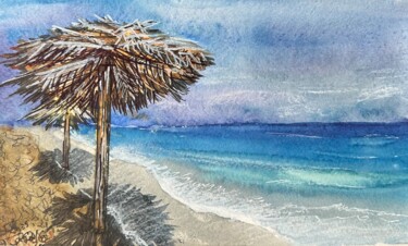 Pintura intitulada "Sea breeze" por Valeriia Prasol, Obras de arte originais, Aquarela