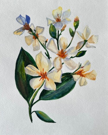 Malerei mit dem Titel "Watercolour flowers" von Valeriia Prasol, Original-Kunstwerk, Aquarell