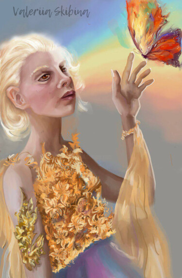 Картина под названием "Бабочка" - Valeriia Skibina, Подлинное произведение искусства, 2D Цифровая Работа