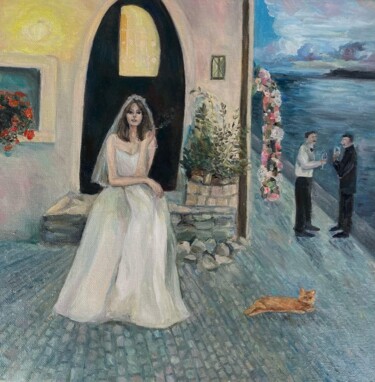 Painting titled "Depressed but marri…" by Valeriia Tyshchenko, Original Artwork, Oil