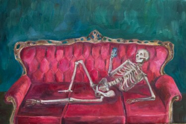 Картина под названием "Waste of time" - Valeriia Tyshchenko, Подлинное произведение искусства, Масло
