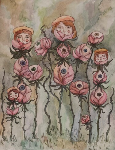 Pintura titulada "Life flowers" por Valeriia Tyshchenko, Obra de arte original, Acuarela