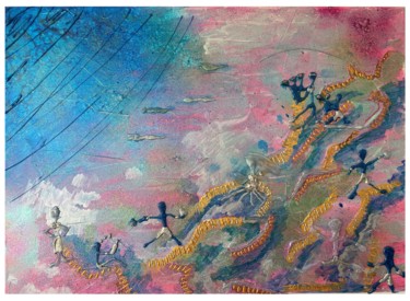 Pintura intitulada "Die Blaue Sonne" por Valerijana Krasniqi, Obras de arte originais, Acrílico