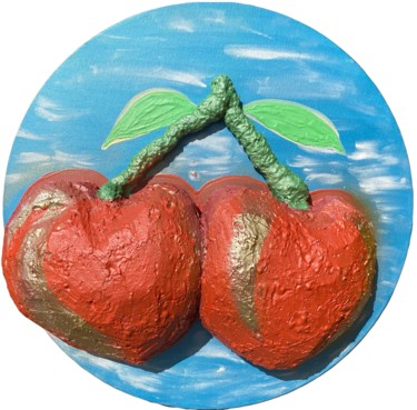 Malerei mit dem Titel "Sweet Cherry" von Valerijana Krasniqi, Original-Kunstwerk, Acryl