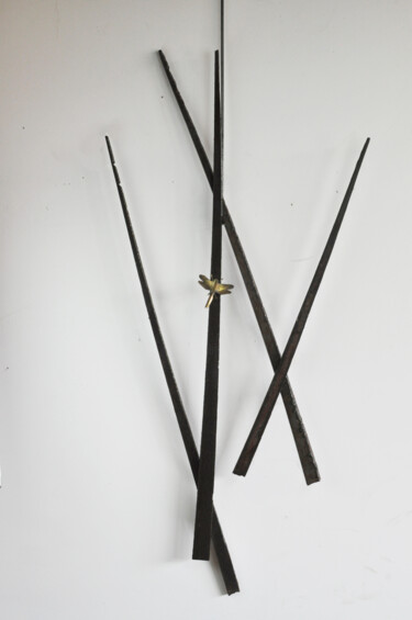 Sculpture titled "Dragon fly - wall d…" by Valerio Saltarelli Savi, Original Artwork, Metals Mounted on artwork_cat.