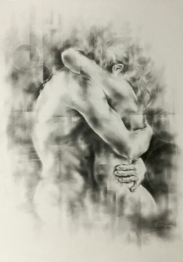 Pittura intitolato ""Abbraccio [Oggi Co…" da Valerio Scarapazzi, Opera d'arte originale