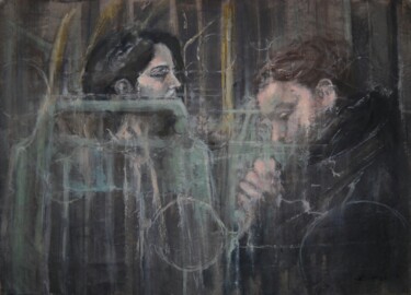 Pittura intitolato ""Ragazze sul 3"" da Valerio Scarapazzi, Opera d'arte originale