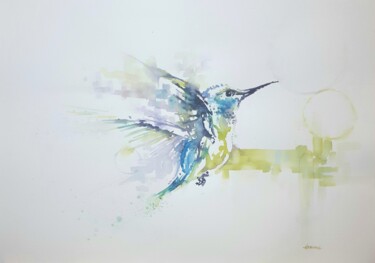 Painting titled ""Colibrì"" by Valerio Scarapazzi, Original Artwork