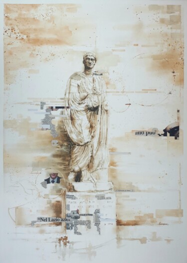 Pittura intitolato ""Abate Luigi"" da Valerio Scarapazzi, Opera d'arte originale, Acquarello