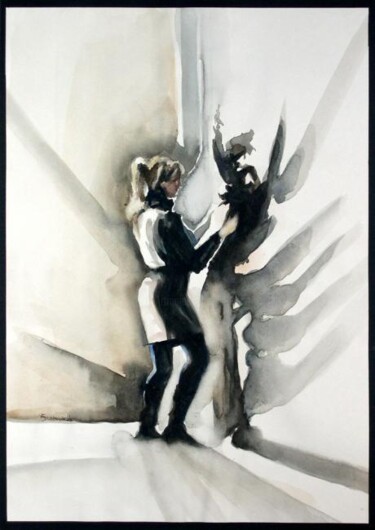 Pittura intitolato "''angelo custode''" da Valerio Scarapazzi, Opera d'arte originale