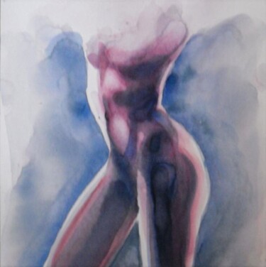 Pittura intitolato ""studio di nudo 1"" da Valerio Scarapazzi, Opera d'arte originale