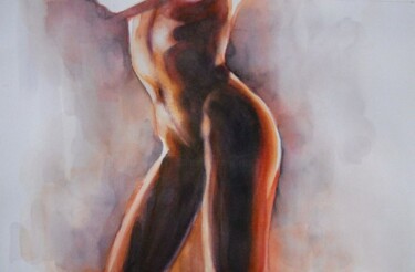 Pittura intitolato ""studio di nudo 3"" da Valerio Scarapazzi, Opera d'arte originale