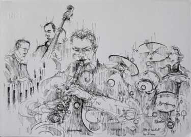 Drawing titled ""Jazz al Centro , 2…" by Valerio Scarapazzi, Original Artwork