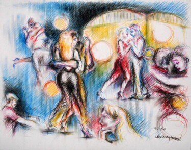 Dessin intitulée ""tango al Palazzo d…" par Valerio Scarapazzi, Œuvre d'art originale
