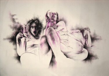 Pittura intitolato ""studio triplice"" da Valerio Scarapazzi, Opera d'arte originale, Altro