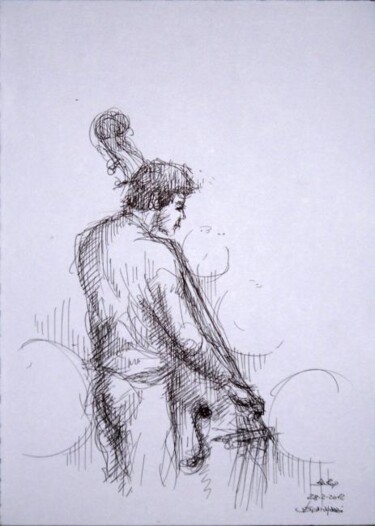 Disegno intitolato "" JAM SESSION al Be…" da Valerio Scarapazzi, Opera d'arte originale