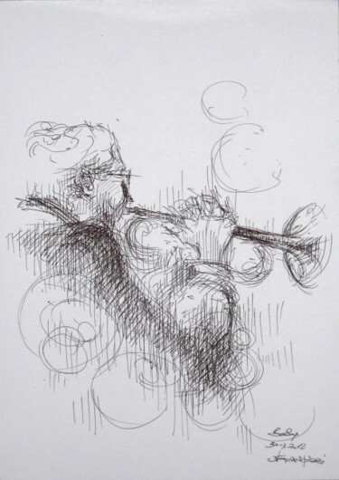 Disegno intitolato "" Big Band al BeBop…" da Valerio Scarapazzi, Opera d'arte originale