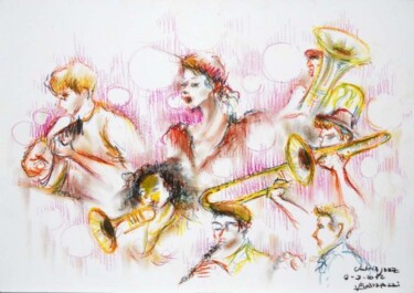 Disegno intitolato ""Umbriajazz , Tuba…" da Valerio Scarapazzi, Opera d'arte originale