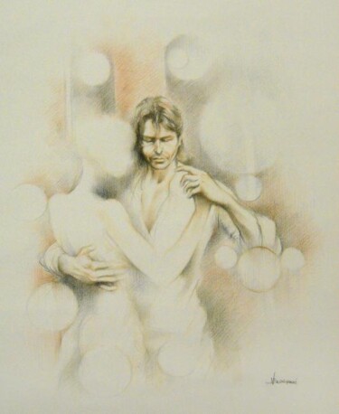 Pittura intitolato "" il tango di Paolo…" da Valerio Scarapazzi, Opera d'arte originale