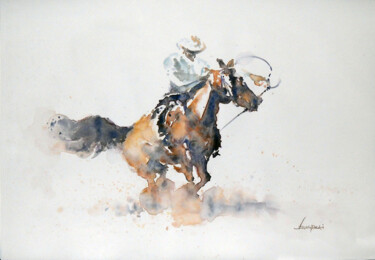 Pittura intitolato ""cavallo I"" da Valerio Scarapazzi, Opera d'arte originale