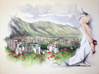 Peinture intitulée ""Caracas"" par Valerio Scarapazzi, Œuvre d'art originale, Autre