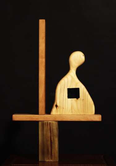 Sculptuur getiteld "The window of my so…" door Valeriu Cazacevschi, Origineel Kunstwerk, Hout