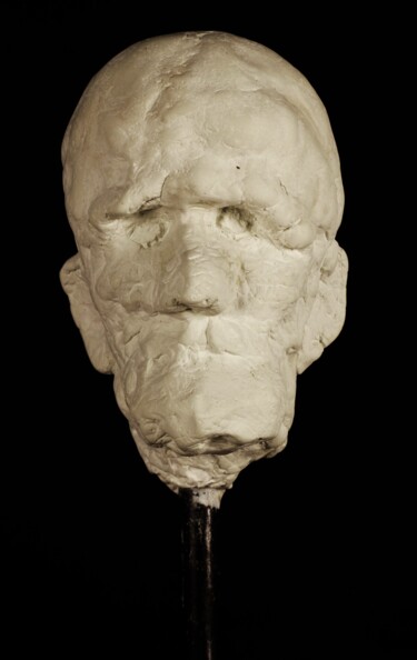 Scultura intitolato "Head of an old man 3" da Valeriu Cazacevschi, Opera d'arte originale, Cemento