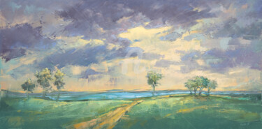Painting titled "The morning wind." by Valerix, Original Artwork, Oil Mounted on Wood Stretcher frame