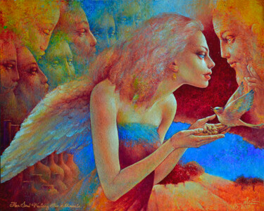 Painting titled "Her Soul Waiting fo…" by Valeriy Kot, Original Artwork, Oil