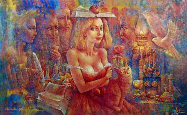 Painting titled "Most Fascinating Bo…" by Valeriy Kot, Original Artwork, Oil