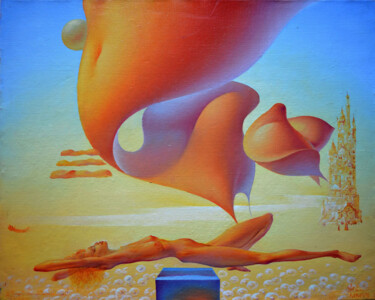 Картина под названием "Raft of Dandelions" - Valeriy Kot, Подлинное произведение искусства, Масло