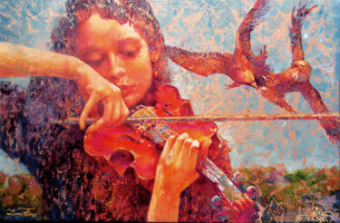 Painting titled "Love Song" by Valeriy Kot, Original Artwork, Oil