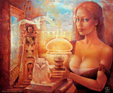 Peinture intitulée "Cendrillon qui appo…" par Valeriy Kot, Œuvre d'art originale, Huile