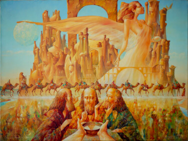 Malerei mit dem Titel "Eternal Road to Bab…" von Valeriy Kot, Original-Kunstwerk, Öl