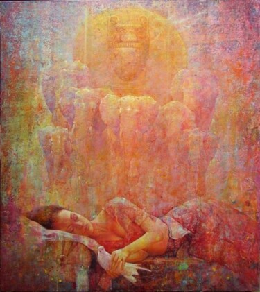 Painting titled "DREAM IN THE HANDS" by Valeriy Kot, Original Artwork, Oil