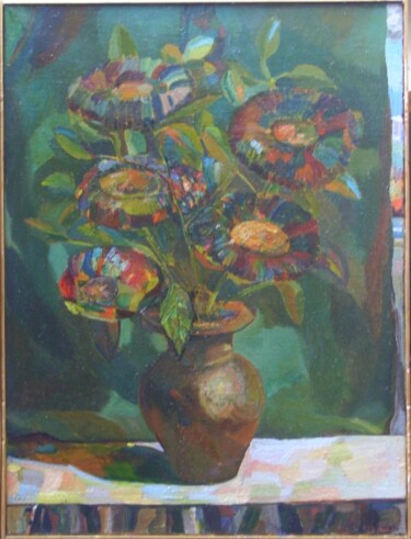 Peinture intitulée "tsvety z" par Valériy Mishchenko, Œuvre d'art originale, Huile