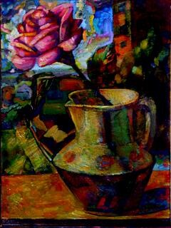 Peinture intitulée "rose" par Valériy Mishchenko, Œuvre d'art originale, Huile