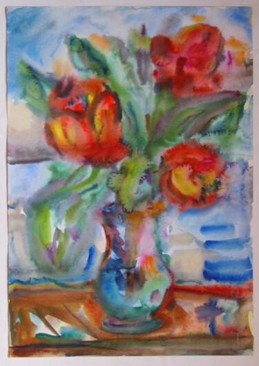Painting titled "fleurs" by Valériy Mishchenko, Original Artwork, Oil