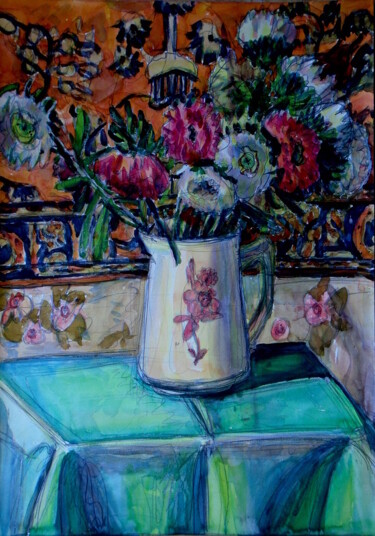 Painting titled "fleurs 2" by Valériy Mishchenko, Original Artwork, Oil