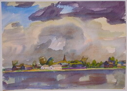 Peinture intitulée "nuages" par Valériy Mishchenko, Œuvre d'art originale, Huile