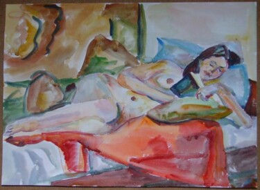 Peinture intitulée "nue" par Valériy Mishchenko, Œuvre d'art originale