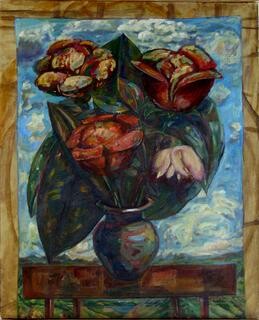 Peinture intitulée "fleurs" par Valériy Mishchenko, Œuvre d'art originale, Huile