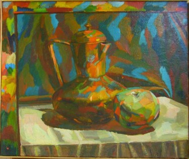 Peinture intitulée "pomme" par Valériy Mishchenko, Œuvre d'art originale, Huile