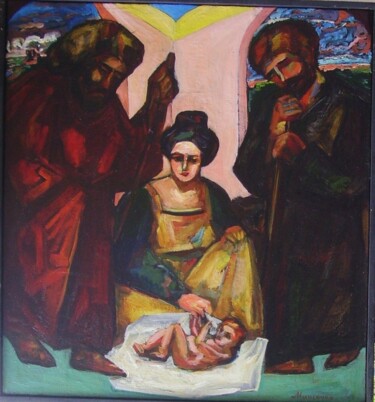Painting titled "naissance" by Valériy Mishchenko, Original Artwork, Oil