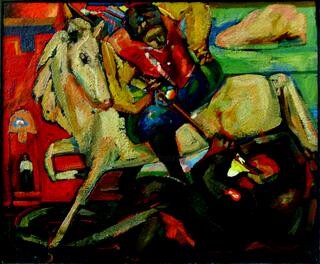 Pintura intitulada "cheval" por Valériy Mishchenko, Obras de arte originais, Óleo